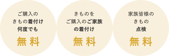 着付け・点検無料