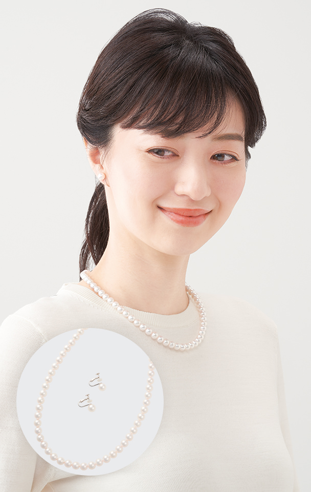 アコヤ花珠ネックレス・イヤリングセット